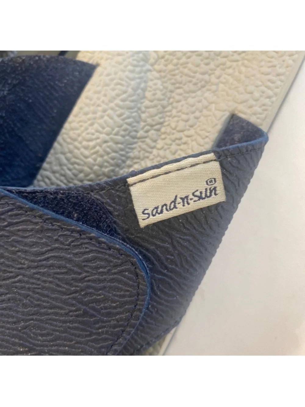 SAND N SUN Blue Gray Slip On Sandals Medium M 9-10 Great For Shower/Pool Lcsr